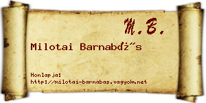 Milotai Barnabás névjegykártya