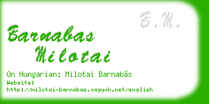 barnabas milotai business card